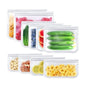 TETOU Reusable Silicone Bag, Leakproof Ziplock Food Storage Bags PEVA Freezer Bags for Sandwich Snack Vegetable Meat Cheese Lunch Kitchen Marinate Food Travel