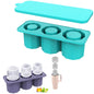 TETOU Silicone Ice Cube Tray with Lid for 20-40 oz Tumblers,3 Hollow Cylinder Ice Cube Molds for Mug,Reusable Large Ice Cube Trays for Chilling Cocktails,Whiskey,Drinks,Coffee - Blue