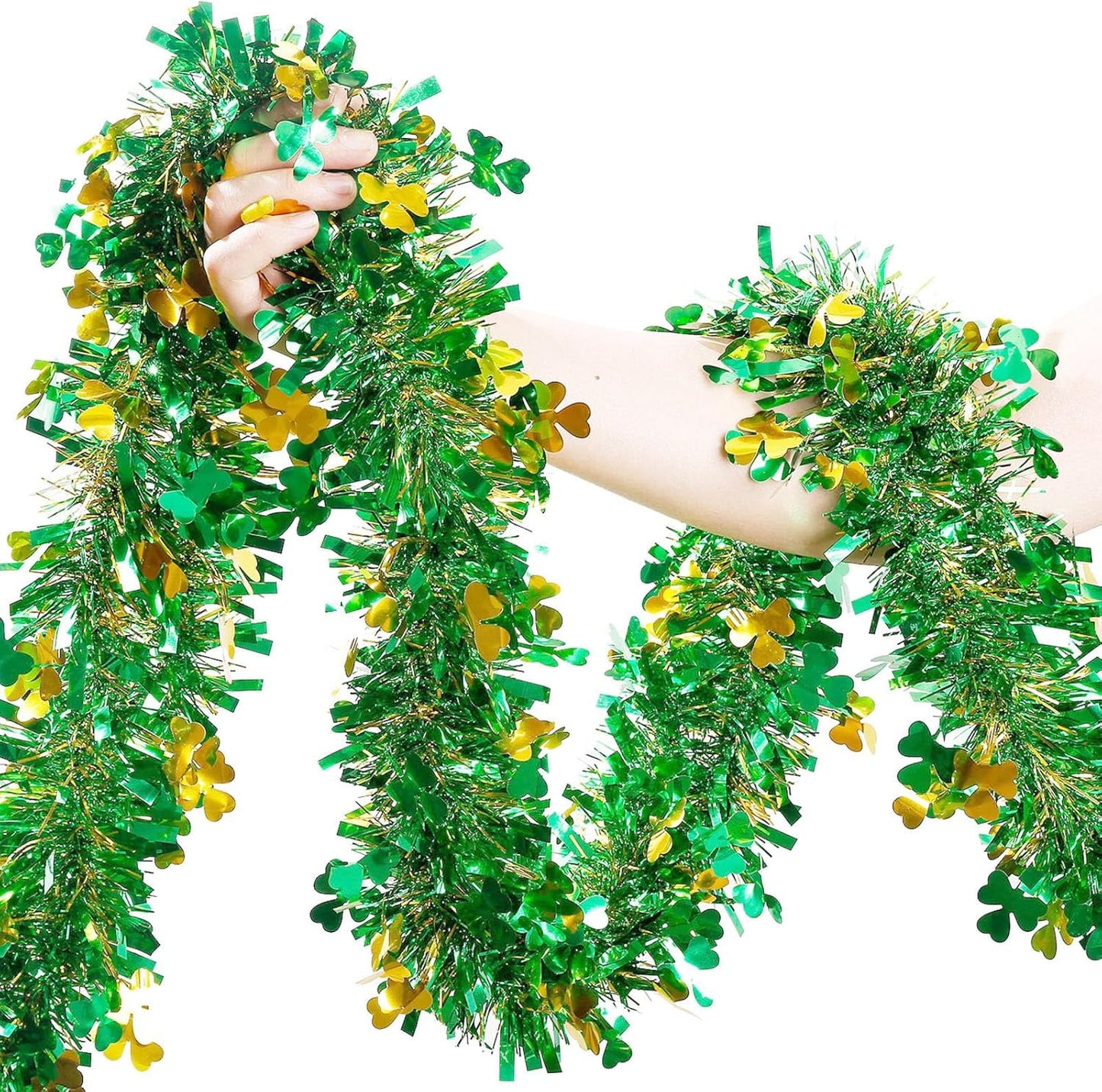 TETOU Easter Garland Decor,50Ft Pink Glitter Tinsel Spring Garland for Tree Home Fireplace Easter Party Indoor Outdoor Decoration