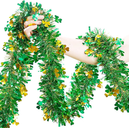 TETOU Easter Garland Decor,50Ft Pink Glitter Tinsel Spring Garland for Tree Home Fireplace Easter Party Indoor Outdoor Decoration
