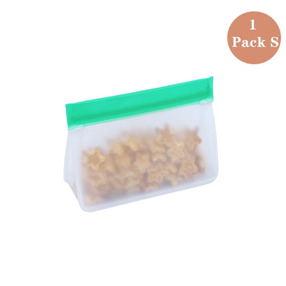 TETOU Stand Up Reusable Silicone Bag, Leakproof Ziplock Food Storage Bags PEVA Freezer Bags for Sandwich Snack Vegetable Meat Cheese Lunch Marinate Food Travel