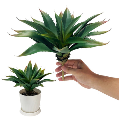 TETOU Succulents Plants Artificial Aloe Plant 12.5" Large Fake Succulents Unpotted Indoor & Outdoor Home Greenery Decor