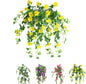 TETOU UV Simulation Artificial Flowers, Artificial Morning Glories, Fade Resistant Fake Hanging Flowers for Outdoors Home Porch Garden Patio Decoration