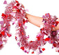 TETOU Easter Garland Decor,50Ft Pink Glitter Tinsel Spring Garland for Tree Home Fireplace Easter Party Indoor Outdoor Decoration