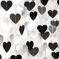 TETOU White-Black Champagne Party Decoration Heart Garland,52Ft Hanging Paper Backdrop Streamers for Birthday New Years Graduation Christmas Wedding Engagement Bachelorette Decoration