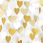 TETOU White-Gold Champagne Party Decorations Heart Garland,52Ft Hanging Paper Backdrop Streamers for Birthday New Years Graduation Christmas Wedding Engagement Bachelorette Decoration
