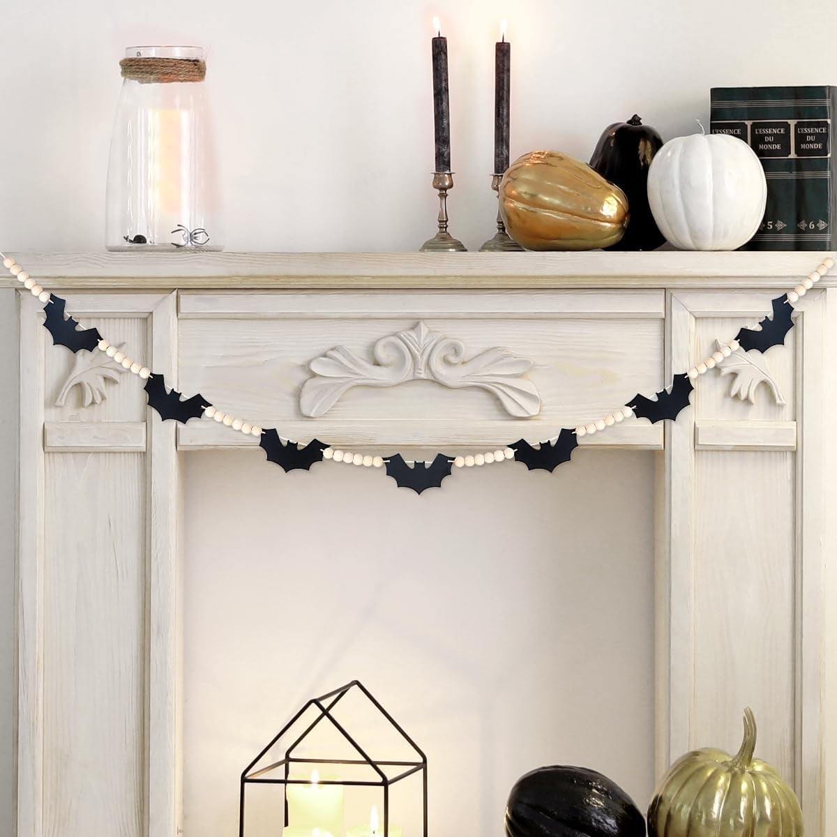 TETOU Valentine's Day Garland, Heart shaped garland Banner with Wooden Beads for Home Valentine's Day Wedding Fireplace Mantle Walls Decor
