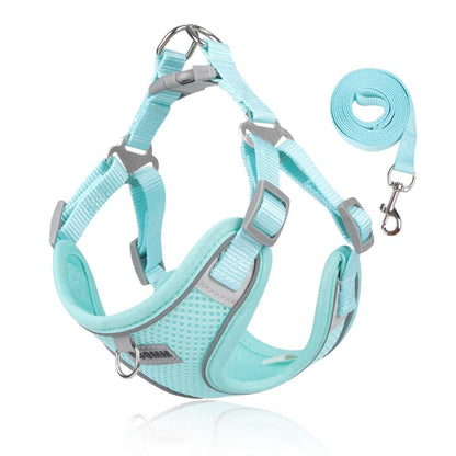 TETOU Reflective Dog Harness and Leash Set, No-Pull Pet Harness Adjustable Mesh, Ultra Breathable Padded Dog Vest Harness for Small Medium Dogs