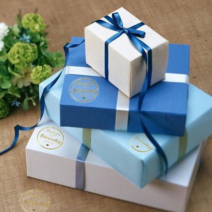 TETOU 500Pcs Thank You Stickers, 1.5 inch Thank You for Celebrating with Us Stickers Roll, Clear Thank You Stickers for Packaging Wedding Party Favors - Clear & Gold