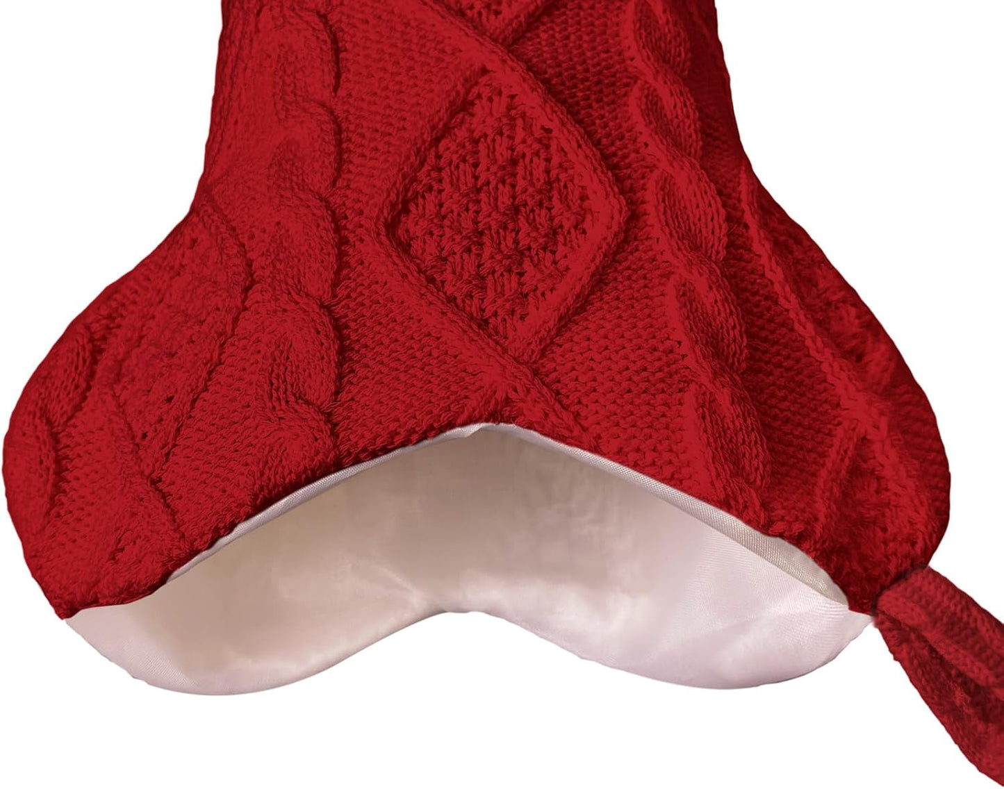 TETOU Dog Christmas Stocking, Bone Shape Knit Stocking, Xmas Dog Stocking, Hanging Christmas Decoration for Dogs Cats Pets Xmas Holiday Indoor Party-Red