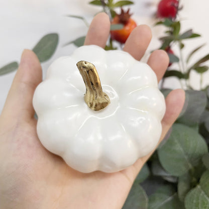 TETOU 12pcs Mini Pumpkins Artificial White Foam Pumpkins for Home Table Centerpiece Fall Thanksgiving Halloween Decoration Crafts