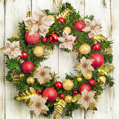TETOU 36Pcs Gold Christmas Faux Flowers Ornaments, Xmas Artificial Glitter Poinsettia Flowers for Wedding New Year Christmas Tree Wreath Garland Decorations