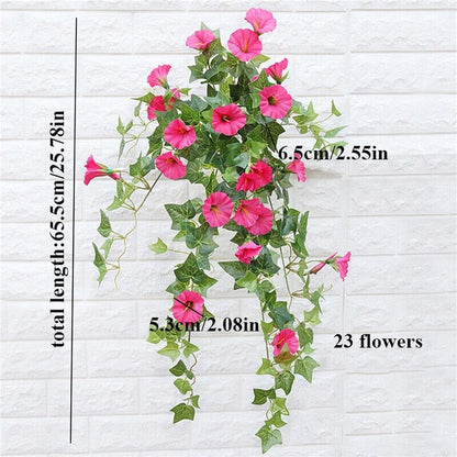 TETOU UV Simulation Artificial Flowers, Artificial Morning Glories, Fade Resistant Fake Hanging Flowers for Outdoors Home Porch Garden Patio Decoration