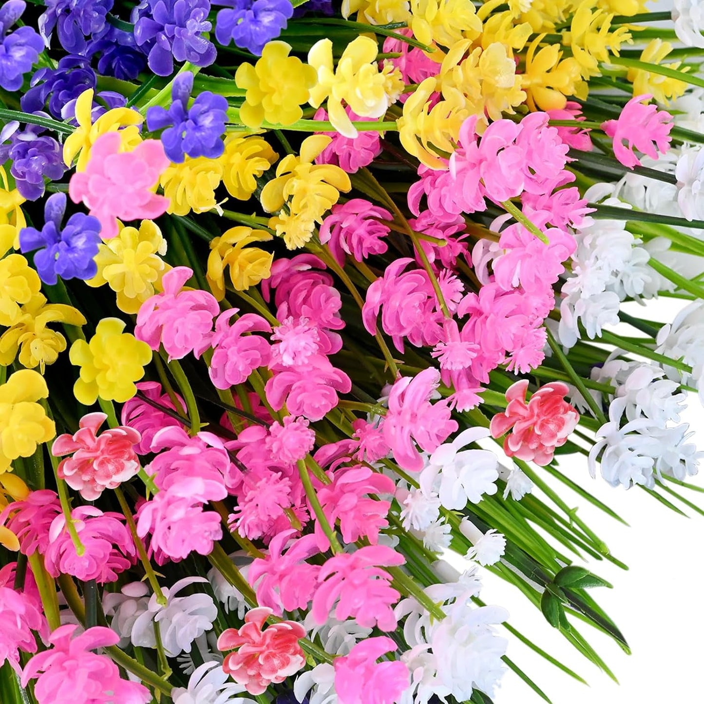 TETOU 22pcs Artificial Plants Outdoor, Artificial Fake Faux Flowers for Indoor Home Front Porch Pot Hanging Decoration