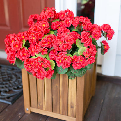 TETOU 6pcs Outdoors Artificial Fake Geranium Flowers, UV Resistant Faux Silk Geranium Flowers for Spring Summer Outside Planter Garden Home Yard Kitchen Table Centerpieces Decoration(Red)