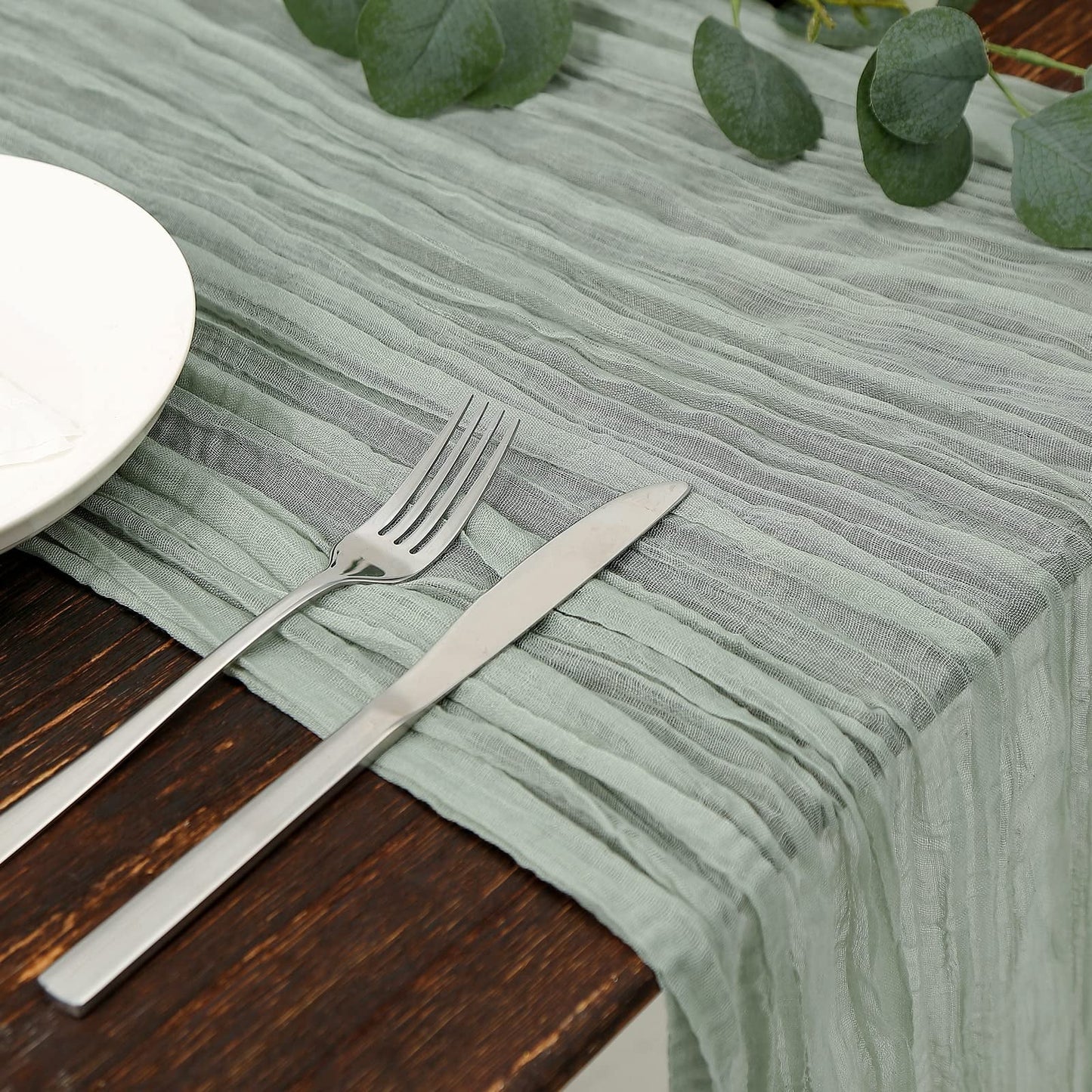 TETOU Cheesecloth Table Runner Boho Gauze Cheese Cloth Table Runner Wedding Home Table Decor