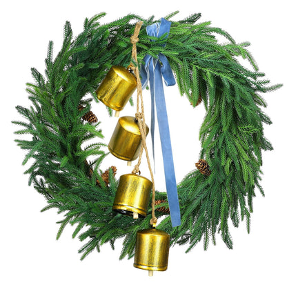 TETOU Christmas Norfolk Pine Garland 24" Diameter Faux Pine Greenery Wreath Fireplace Wall Home Decor