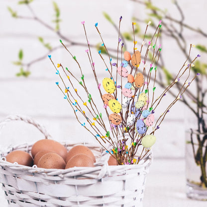 TETOU 26 Pcs Artificial Easter Spray Vine,Pastel Easter Eggs and Berries Twig Branches Decorative Spring Floral Stems for Spring Easter Party Home Floral Arrangement-Centerpiece Wreath Decoration