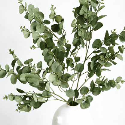 TETOU 3Pcs Green Artificial Eucalyptus Stem Plants, 30" Faux Eucalyptus Leaves Greenery Stems Branch for Vase Filler Home Office Party Wedding Garden Spring Indoor Decorations
