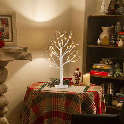 TETOU Valentines Day Easter Decor 2ft Birch Tree with LED Lights Fairy Light Spirit Tree for Home Indoor Table Mantel Battery Powered