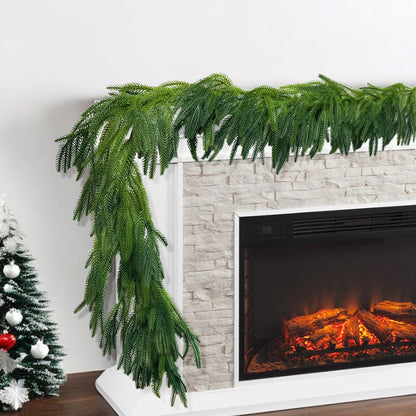 TETOU 6ft Christmas Garlands Norfolk Pine Garland Greenery Pine Garland for Indoor Holiday Decor
