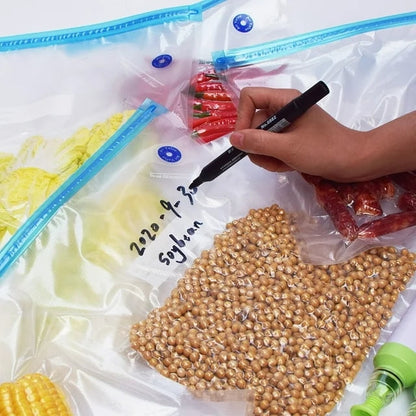 TETOU 20Pcs Sous Vide Bags with Pump 13.4"*10.2" Large Reusable Vacuum Freezer Food Storage Bags Set