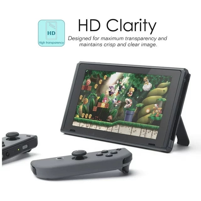TETOU 2-Pack Screen Protector Tempered Glass Film for Nintendo Switch 6.2in, Transparent HD Clear Anti-Scratch Screen Protector Compatible with Nintendo Switch