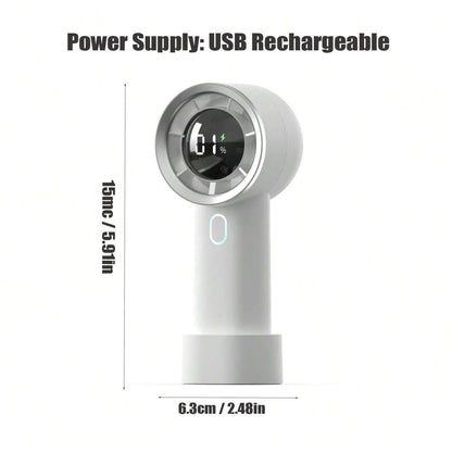 TETOU Portable Handheld Fan 3000mAh USB Rechargeable LED Digital Power Display Mini Personal Fan for Indoor Outdoor Office Travel