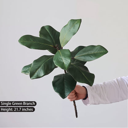 TETOU 3 Pcs Artificial Magnolia Leaves Branches, 21.7" Fake Magnolia Greenery Stems Faux Plants for Outdoor Indoor Table Home Vase Filling Party Wedding Christmas Decorations