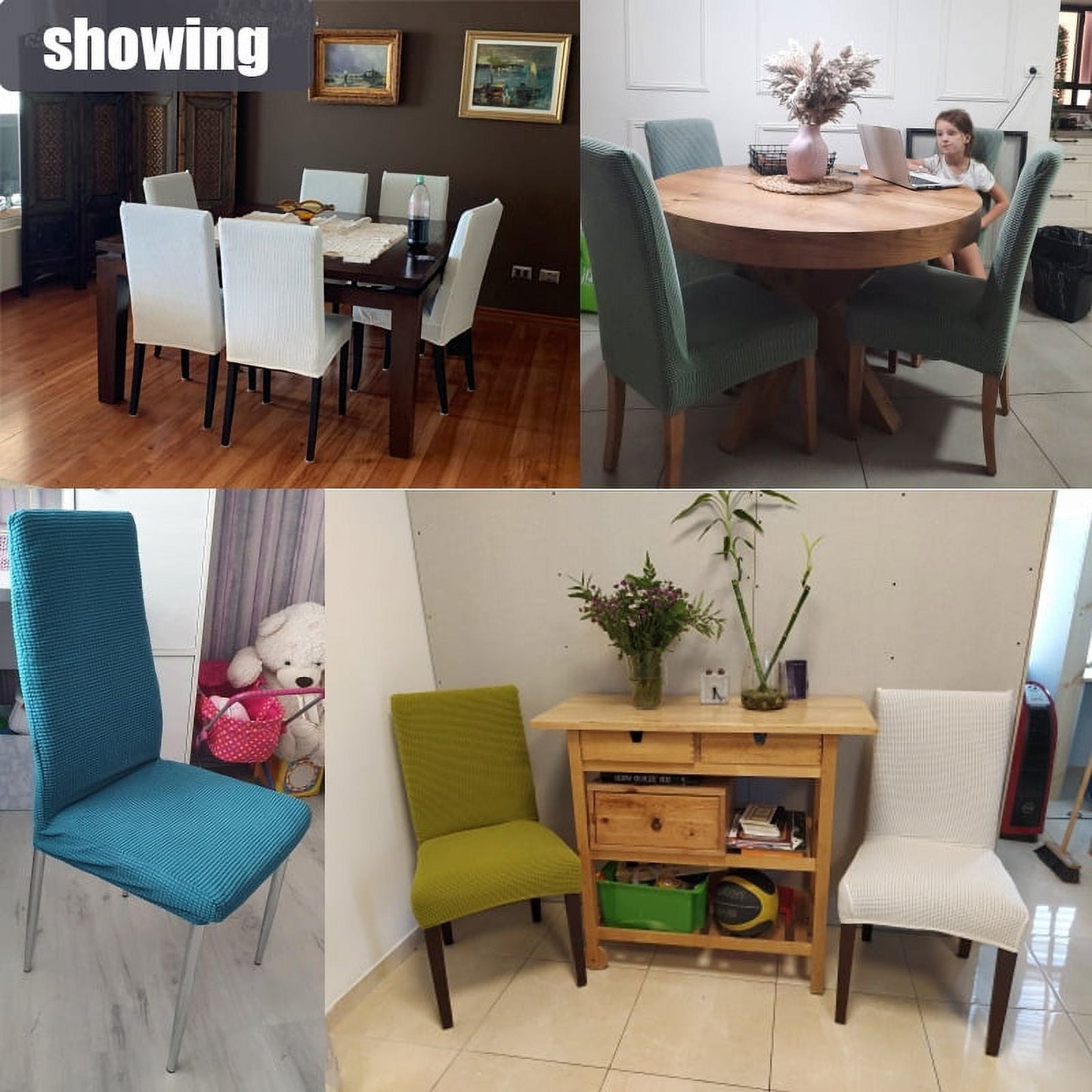 TETOU Waterproof Dining Room Chair Covers Stretch Jacquard Parson Chair Slipcover Chair Protector Restaurant Banquet Supplies