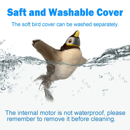 TETOU Cat Toys for Indoor Cats,Flapping Bird Rechargeable Touch Activated Toy Interactive Kitten Exercise Toy Cat Kicker Catnip Toys (No Flying)