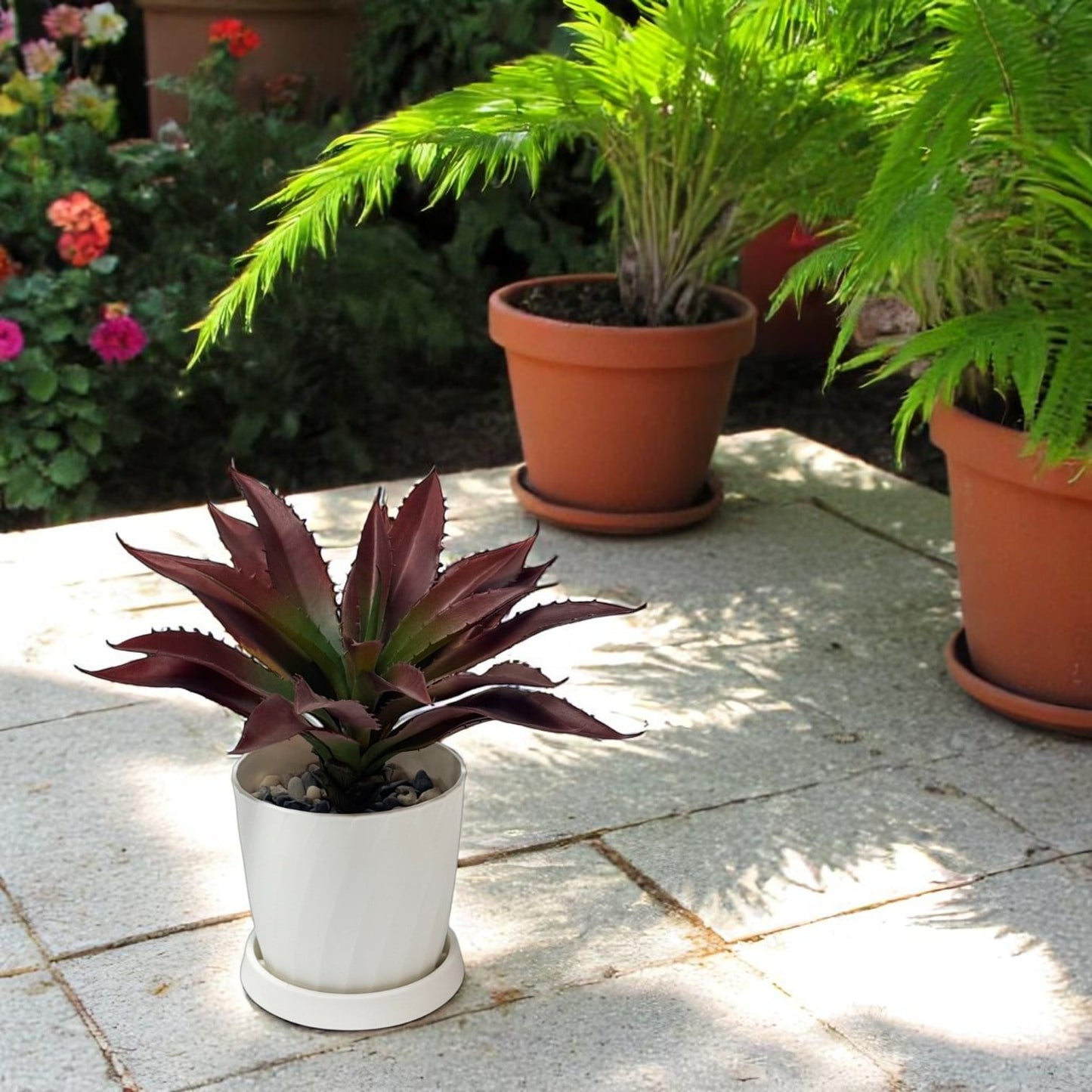 TETOU Succulents Plants Artificial Aloe Plant 12.5" Large Fake Succulents Unpotted Indoor & Outdoor Home Greenery Decor