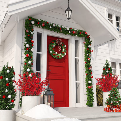 TETOU 6pcs Christmas Berry Stems Artificial Red Berries Holly Branches 24.4in Floral Arrangements Christmas Tree Decor