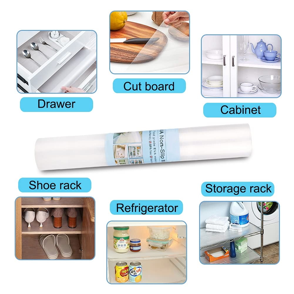 TETOU Refrigerator Liners Mats Washable, Refrigerator Mats Liner Waterproof Oilproof, Fridge Liners for Shelves Cover Pads for Freezer Glass Shelf Cupboard Cabinet Drawer