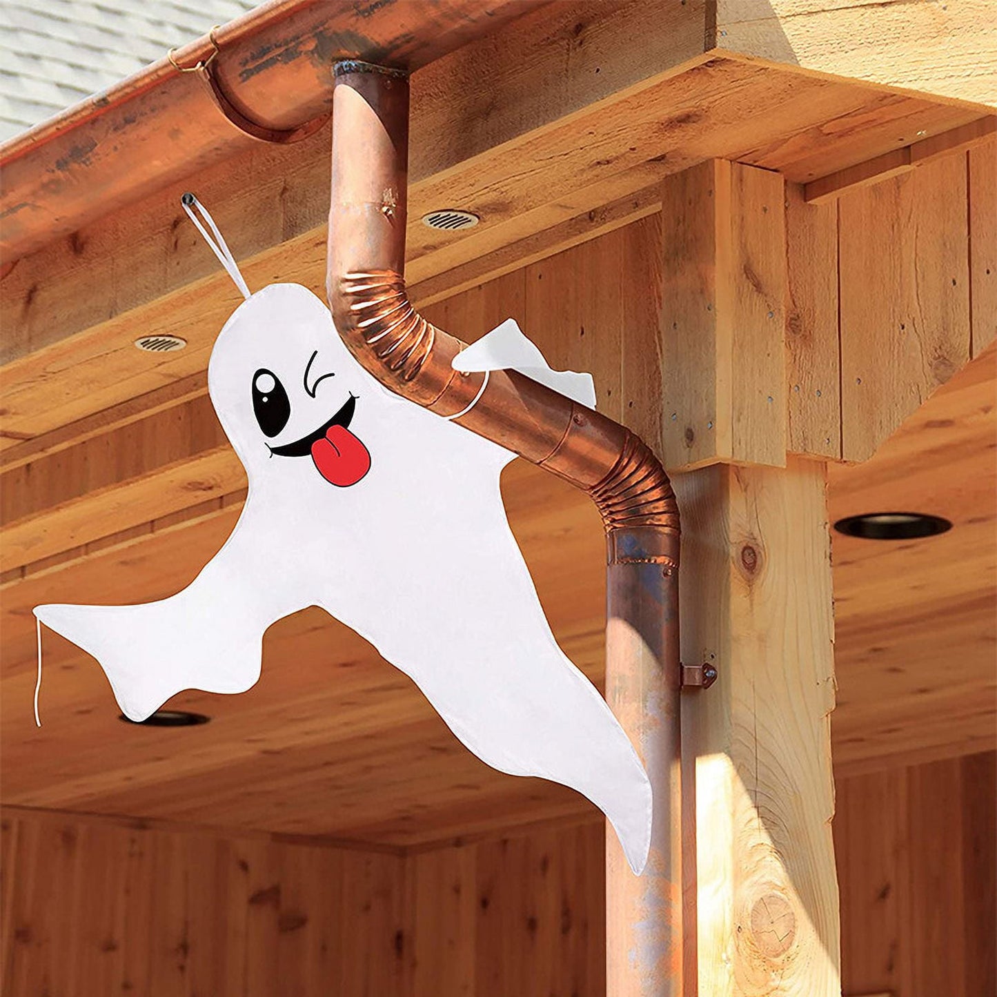 TETOU 2pcs Hanging Ghost Lighted Hallowmas Tree Hugger Friendly Spooky Lighted Ghost for Outdoor Yard Party Halloween Decor