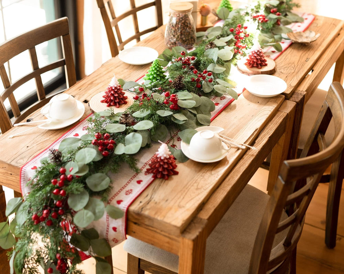 TETOU 6.3ft 2025 Upgraded Christmas Garland Artificial Pine Cypress Eucalyptus Berries Greenery Garland Holiday Decor