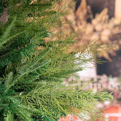 TETOU Artificial Pine Branches, 13.7" Fake Greenery Pine Sprigs, Plastic Greenery Ceder Pine Stemsfor Christmas DIY Garland Wreath Accessories Floral Home Garden Decoration