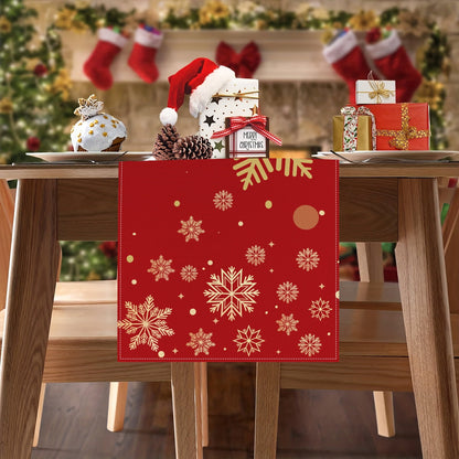 TETOU Christmas Table Runners, 70.8*13 inches Merry Christmas Runner for Table, Winter Holiday Kitchen Dining Table Runner for Indoor Outdoor Home Party Decor
