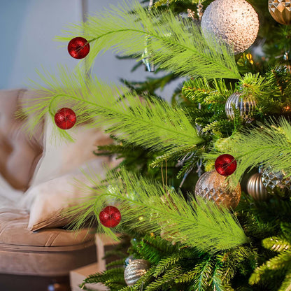 TETOU 16 Pcs Christmas Tree Topper,17'' Red Green Curly Stems Christmas Tree Ornaments for Christmas Tree Home Office Wreath Craft Decorations
