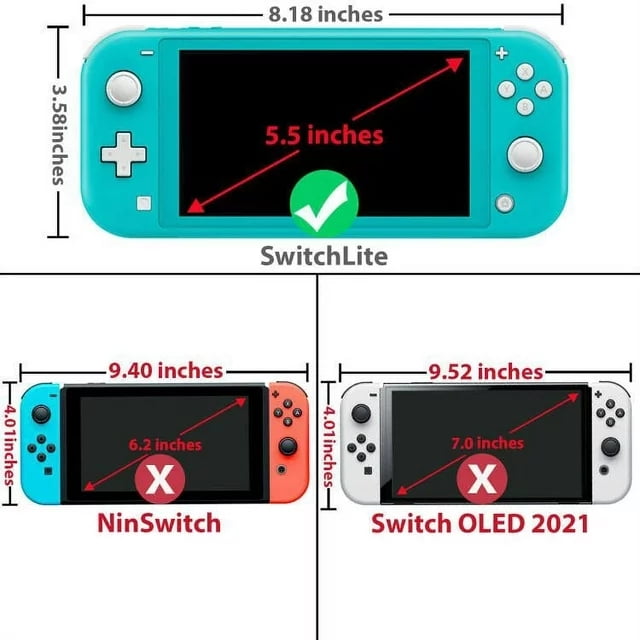TETOU 2-Pack Screen Protector for Nintendo Switch Lite 5.5in, Ultra Clear 9H Hardness Anti-Scratch Compatible with Nintendo Switch Lite