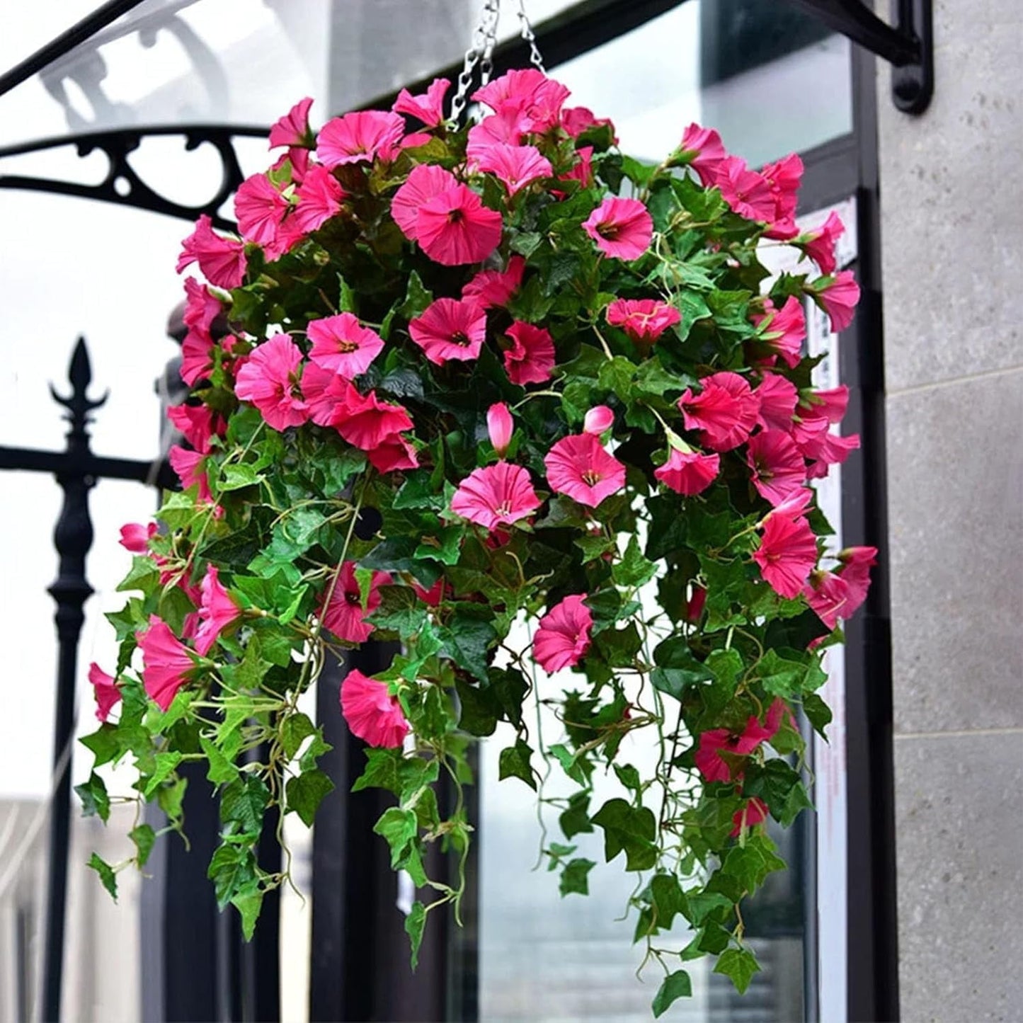 TETOU UV Simulation Artificial Flowers, Artificial Morning Glories, Fade Resistant Fake Hanging Flowers for Outdoors Home Porch Garden Patio Decoration