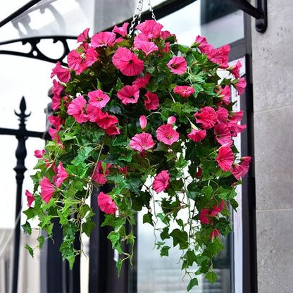 TETOU UV Simulation Artificial Flowers, Artificial Morning Glories, Fade Resistant Fake Hanging Flowers for Outdoors Home Porch Garden Patio Decoration