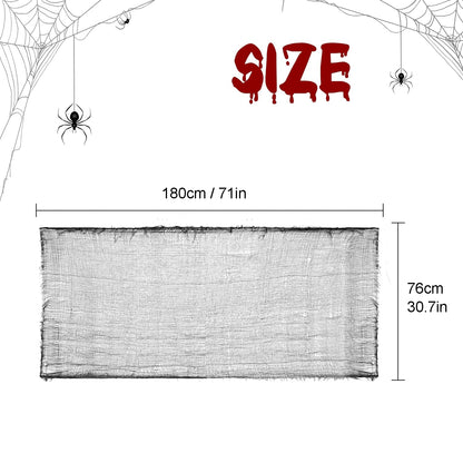 TETOU 2Pcs Hallowe'en Spooky Cloth, 71*30.7 inches Large Black Scary Creepy Gauze, Windows Entryways Cover Gauze for Hallowe'en Party Outdoor Home Wall Decor Supplies