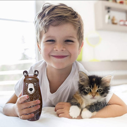 TETOU 5 Layer Wooden Animal Nesting Dolls Matryoshka Doll Toy for Children Gift (Brown bear)