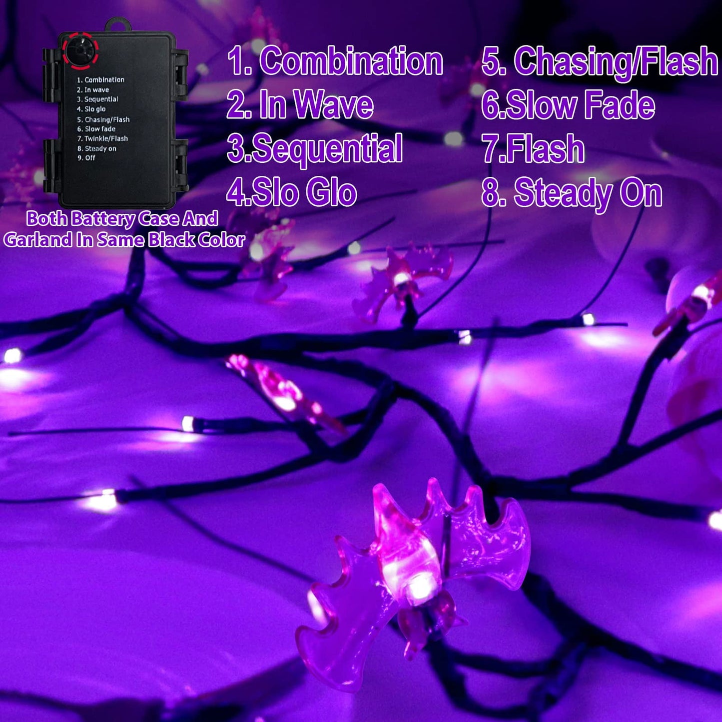 TETOU Halloween Willow Vine Twig Light LED Pumpkin Bat Branches Garland for Home Party Wall Fireplace Decoration
