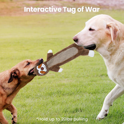 TETOU 2Pcs Squeaky Dog Toys, No Stuffing Crinkle Dog Toys, Interactive Dog Toy for Aggressive Chewers Large Medium Small Dogs