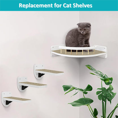 TETOU 15.8*78.7" Cat Scratching Mat with Self-Adhesive Trimmable, Replacement for Cat Tree Shelf Shelves, Cat Scratch Carpet for Indoor Cats - Beige