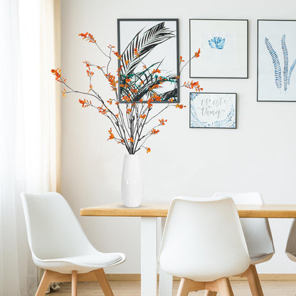 TETOU 38" Fall Artificial Ficus Branches, 4 Pcs Fake Greenery Stems Faux Eucalyptus Stems Fake Maple Twigs for Home Autumn Indoor Office Wedding Vase Filler Decoration