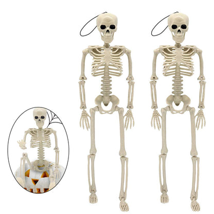 Halloween Pumpkin Skeleton Decorations with Posable Joints Skeletons for Party Haunted House Props Decorations, 2 Packs