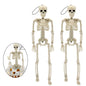 Halloween Pumpkin Skeleton Decorations with Posable Joints Skeletons for Party Haunted House Props Decorations, 2 Packs